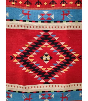 dywan ręcznie tkany z grecji z krety meander polikala grecka bawełna - przód