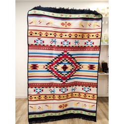 dywan ręcznie tkany z grecji z krety meander polikala grecka bawełna - tył