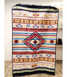 dywan ręcznie tkany z grecji z krety meander polikala grecka bawełna - tył