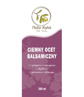 CIEMNY OCET BALSAMICZNY z syropem z winogron i naturalnym olejkiem eterycznym z geranium różanego, 250 ml