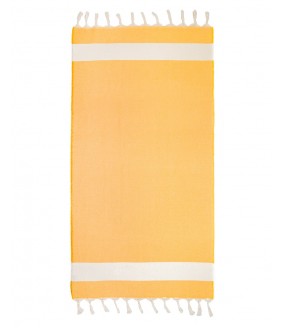 Tkany ręcznik bawełniany z Grecji, żółty, 100% grecka bawełna z recyklingu, 90 x 170 cm, sauna, joga, spa, hammam