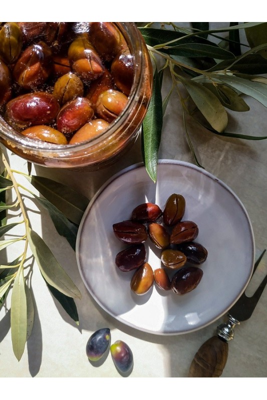 Oliwki Kalamata z pestką ciemne, suszone, z...