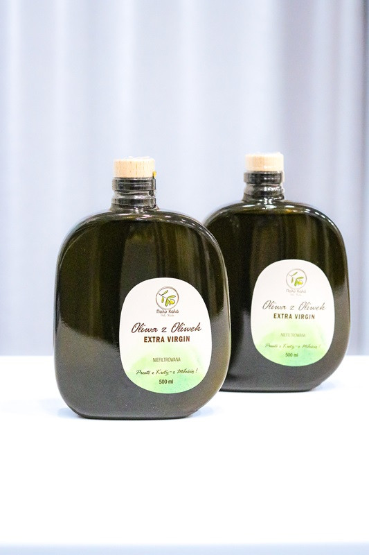 oliwa polikala niefiltrowana szklana butelka szkło z krety z grecji od rolnika oliwa z oliwek poli kala 1