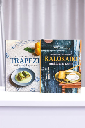 Zestaw 2 książek TRAPEZI wokół kreteńskiego stołu i KALOKAIRI smak lata na Krecie Aleksandra Brudzińska