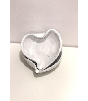 Miseczka serce "Biały". Ręcznie robiona ceramika z Krety, 200