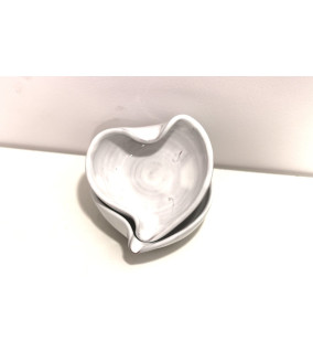 Miseczka serce "Biały". Ręcznie robiona ceramika z Krety, 200