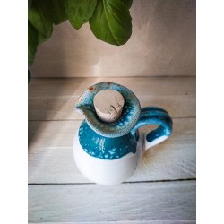 polikala.com ceramika z Krety, Laventzakis ceramics, kolor: turkus z bielą