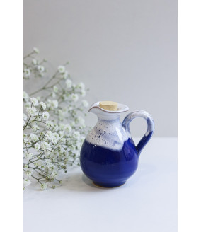 Dzbanek na oliwę najmniejszy "Kobalt z bielą''. Ręcznie robiona ceramika z Krety, 271