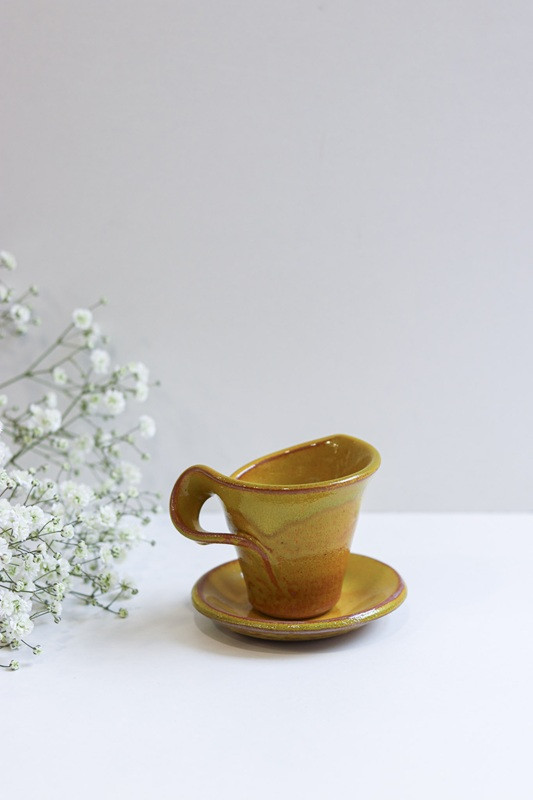 Filiżanka espresso Tulipan "Żółty''. Ręcznie...