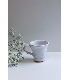 Kubek 'Trąbka' mniejszy "Biały''. Ręcznie robiona ceramika z Krety, 508