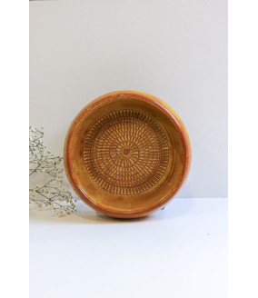 Miska z tarką "Żółta''. Ręcznie robiona ceramika z Krety, 5007