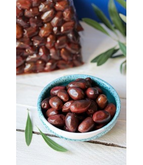 polikala oliwki kalamata w occie z czerwonego winaciemne pakowane próżniowo