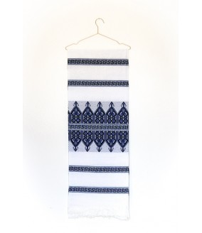 Tkany obrus z Krety polikala, ręcznie robiony obrus, ręcznie tkany tradycyjny obrus z Krety, z Grecji