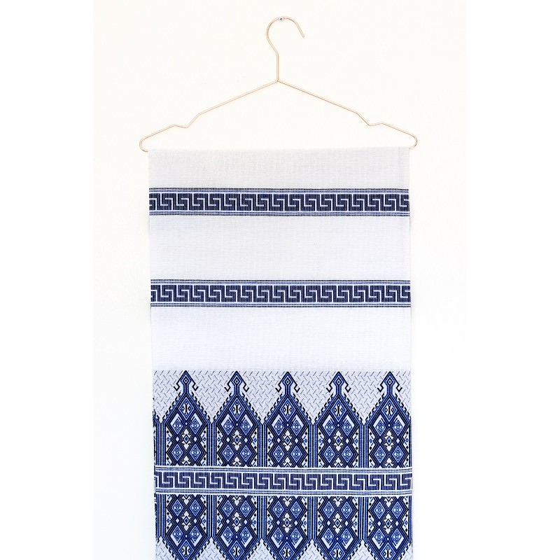 Tkany obrus z Krety polikala, ręcznie robiony obrus, ręcznie tkany tradycyjny obrus z Krety, z Grecji