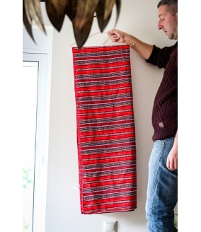 Tkany obrus z Krety polikala, ręcznie robiony obrus, ręcznie tkany tradycyjny obrus z Krety, z Grecji