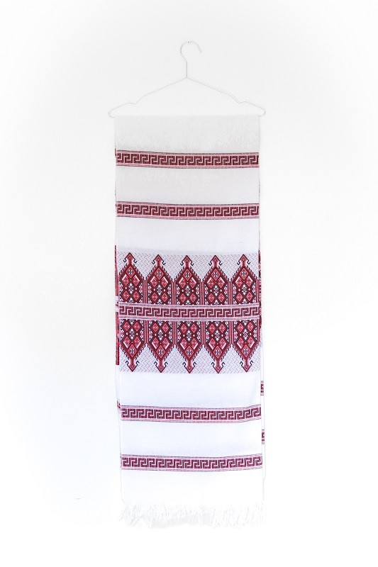 Tkany obrus z Krety polikala, ręcznie robiony obrus, ręcznie tkany tradycyjny obrus z Krety, z Grecji