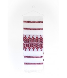 Tkany obrus z Krety polikala, ręcznie robiony obrus, ręcznie tkany tradycyjny obrus z Krety, z Grecji