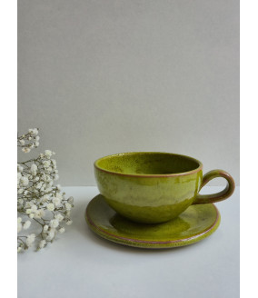 Filiżanka okrągła "Oliwkowy''. Ręcznie robiona ceramika z Krety, 475