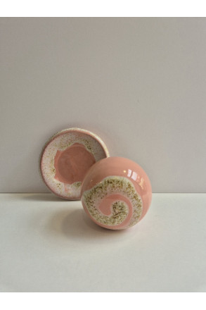 Solniczka z talerzykiem "Róż z beżem". Ręcznie robiona...