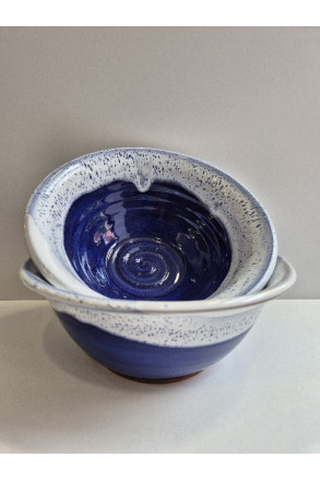 Miska mała wywinięta "Kobalt z bielą''. Ręcznie robiona... 2