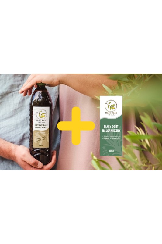 zestaw Oliwa i ocet polikala Oliwa z Krety z Grecji od rolnika