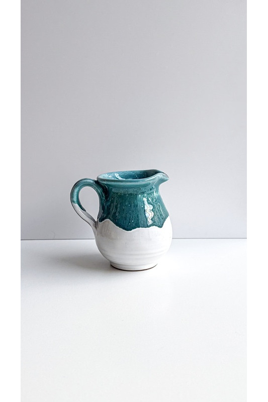 Dzbanek mlecznik "Biel z turkusem". Ręcznie...
