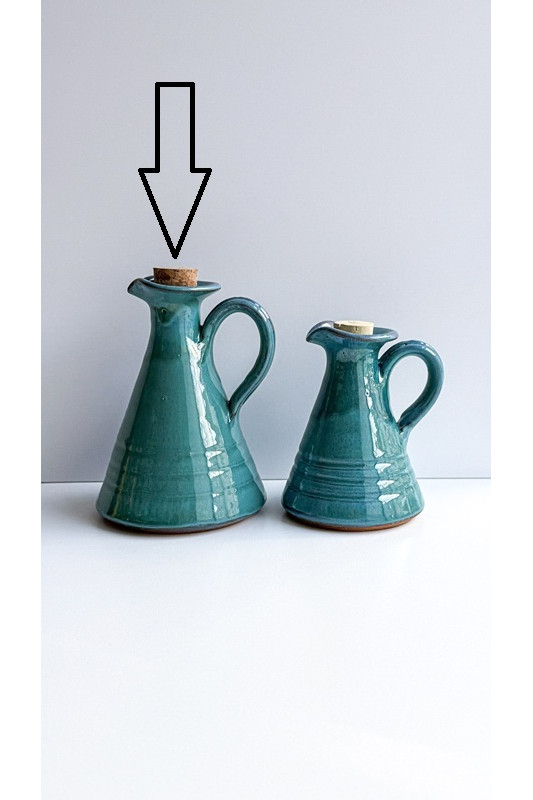 Dzbanek stożek większy "Kawa z bielą". Ręcznie...