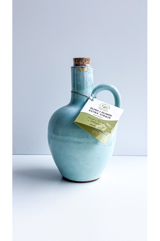 Niefiltrowana Oliwa Extra Virgin Poli Kala w ceramicznej butelce - BIAŁY, zbiór 2025, LIMITOWANA, 500 ml
