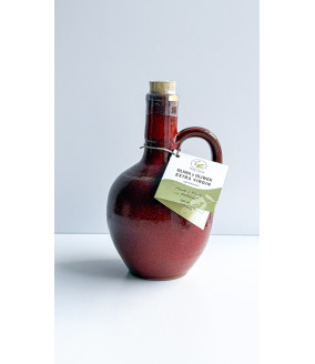 Niefiltrowana Oliwa Extra Virgin Poli Kala w ceramicznej butelce - czerwony, zbiór 2025, LIMITOWANA, 500 ml