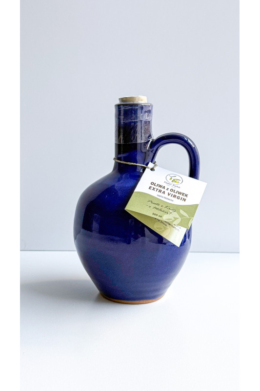 Niefiltrowana Oliwa Extra Virgin Poli Kala w ceramicznej butelce - BIAŁY, zbiór 2025, LIMITOWANA, 500 ml