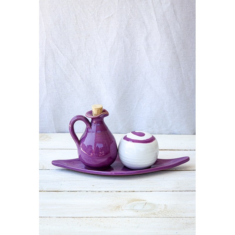 polikala.com ceramika z Krety, Laventzakis ceramics, kolor: fiolet, oliwa z Krety, oliwa z Grecji