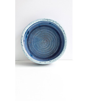 Miska z tarką "Niebieski z bielą''. Ręcznie robiona ceramika z Krety, 5019