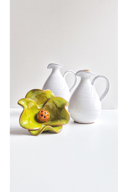 Kwiat ceramiczny największy "Oliwkowy''....