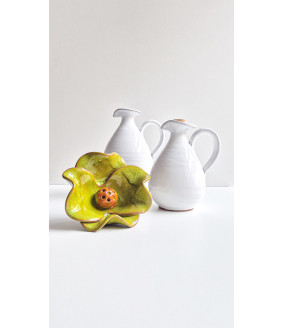 Kwiat ceramiczny największy "Oliwkowy''. Ręcznie robiona ceramika z Krety, 5032