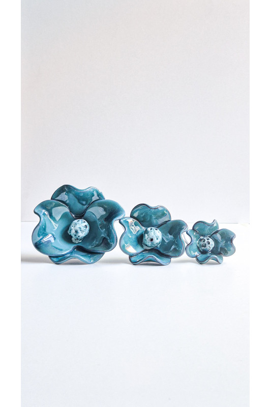 Kwiat ceramiczny największy "Turkusowy''....