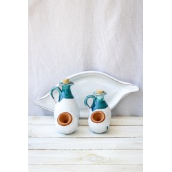 polikala.com ceramika z Krety, Laventzakis ceramics, kolor: turkus z bielą, oliwa z Grecji, oliwa z Krety, polikala