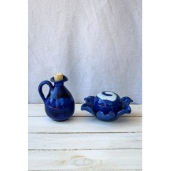 polikala.com ceramika z Krety, Laventzakis ceramics, kolor: kobalt, biel, oliwa z Krety, oliwa z Grecji
