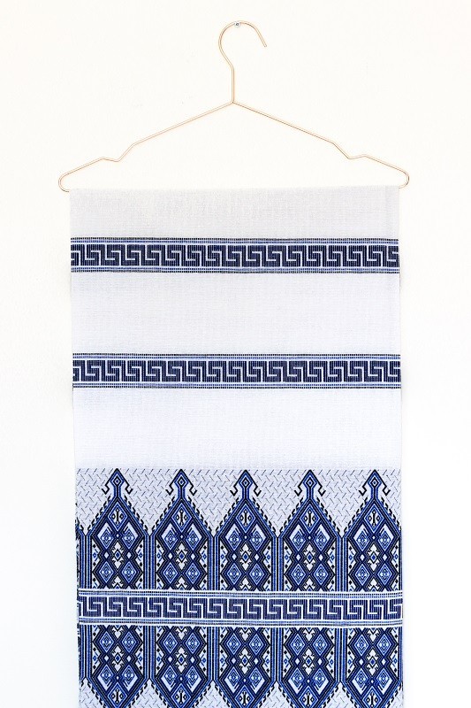 Tkany obrus z Krety polikala, ręcznie robiony obrus, ręcznie tkany tradycyjny obrus z Krety, z Grecji