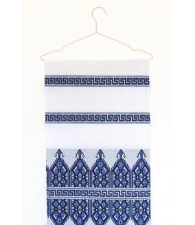 Tkany obrus z Krety polikala, ręcznie robiony obrus, ręcznie tkany tradycyjny obrus z Krety, z Grecji