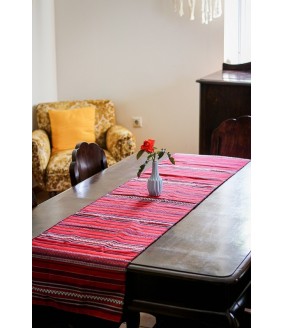 Tkany obrus z Krety polikala, ręcznie robiony obrus, ręcznie tkany tradycyjny obrus z Krety, z Grecji bieżnik