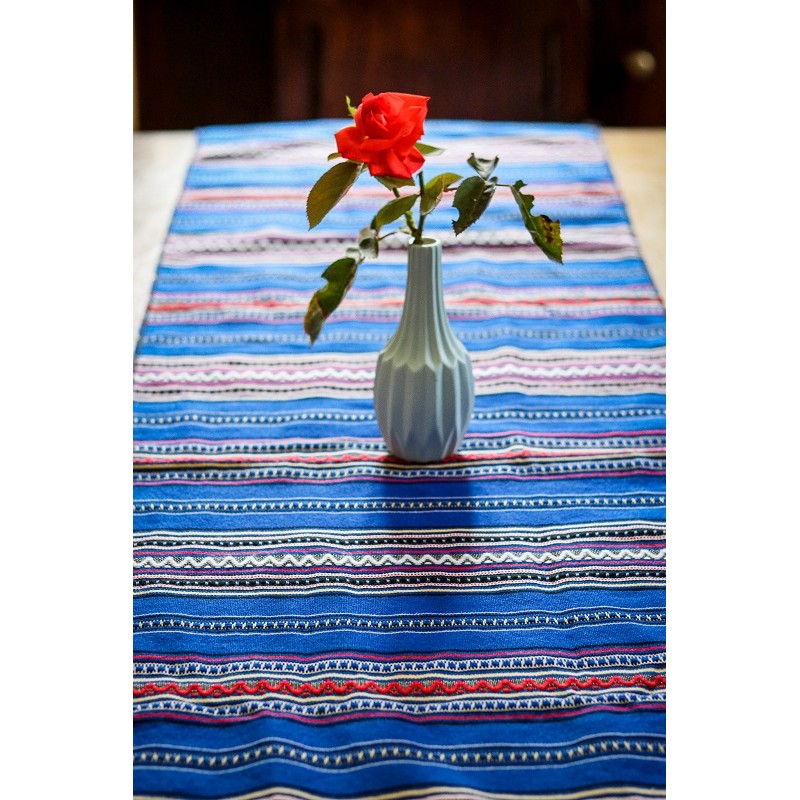 Tkany obrus z Krety polikala, ręcznie robiony obrus, ręcznie tkany tradycyjny obrus z Krety, z Grecji bieżnik