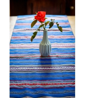 Tkany obrus z Krety polikala, ręcznie robiony obrus, ręcznie tkany tradycyjny obrus z Krety, z Grecji bieżnik