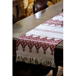 Tkany obrus z Krety polikala, ręcznie robiony obrus, ręcznie tkany tradycyjny obrus z Krety, z Grecji bieżnik