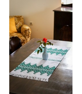 Tkany obrus z Krety polikala, ręcznie robiony obrus, ręcznie tkany tradycyjny obrus z Krety, z Grecji bieżnik