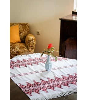 Tkany obrus z Krety polikala, ręcznie robiony obrus, ręcznie tkany tradycyjny obrus z Krety, z Grecji bieżnik