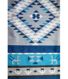 Ręcznie tkany bawełniany dywan - Meander niebieski, 140 cm x 210 cm. Tradycyjny grecki dywan