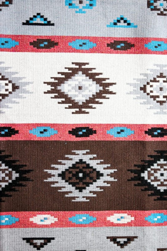 Ręcznie tkany bawełniany dywan - Paski...